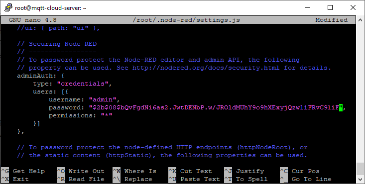 Digital Ocean Installing Node-RED enabling password dashboard