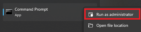 run commands as an administrator command prompt