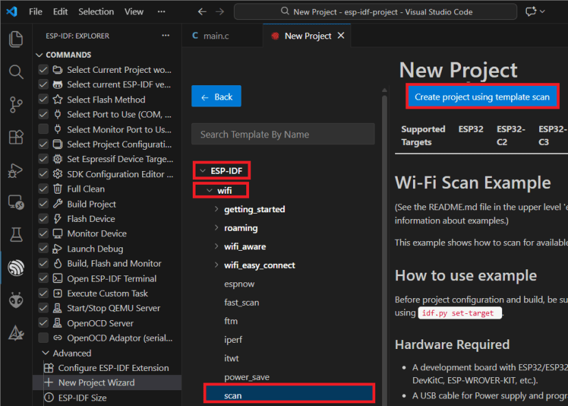 ESP-IDF ESP32 Wi-Fi-Scanner Example code