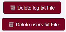 ESP32 RFID User Management System Web Server Delete log or users txt files