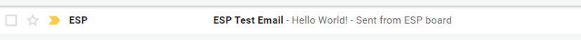 Email received from ESP8266 Board Gmail Account