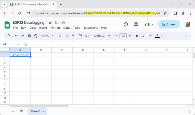 spreadsheetid